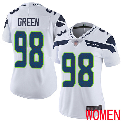 Seattle Seahawks Limited White Women Rasheem Green Road Jersey NFL Football #98 Vapor Untouchable->women nfl jersey->Women Jersey